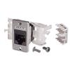 6类免工具Keystone插座，RJ45 EIA568A/B，带安装法兰套件，黑色的图片