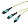 MPO24带引脚到2xMPO12带引脚，OM5 50 / 125um多模，LSZH护套，柠檬绿，1米的图片