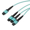 MPO24带引脚至3xMPO8带引脚，OM3 50 / 125um多模，ONFR护套，水蓝色，1米的图片