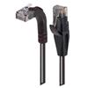 6类直角型RJ45以太网跳线，直通/直角上出线，黑，1英尺（0.3米）的图片