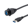 防水型USB3.0线缆组件，IP67面板安装B型母头/标准A型公头，30/24AWG，PVC黑色护套，1.5米的图片